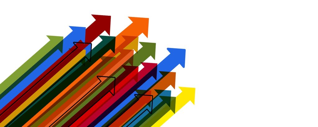 growing your collection - arrows pointing upwards